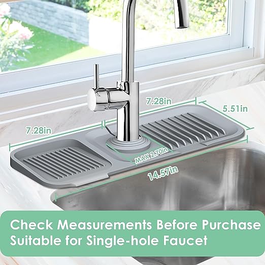 SplashMate - Adjustable Silicone Faucet Mat | Always Clean, Never Wet!