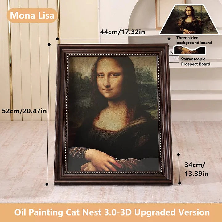 PurrLouvre – Mona Lisa Inspired Cat Bed