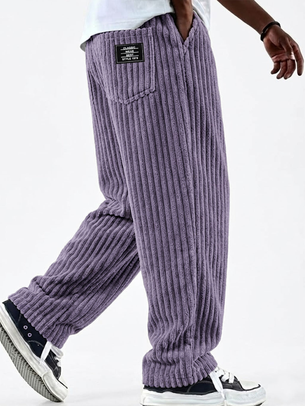ClassicWeave – Comfortable Wide Striped Corduroy Pants