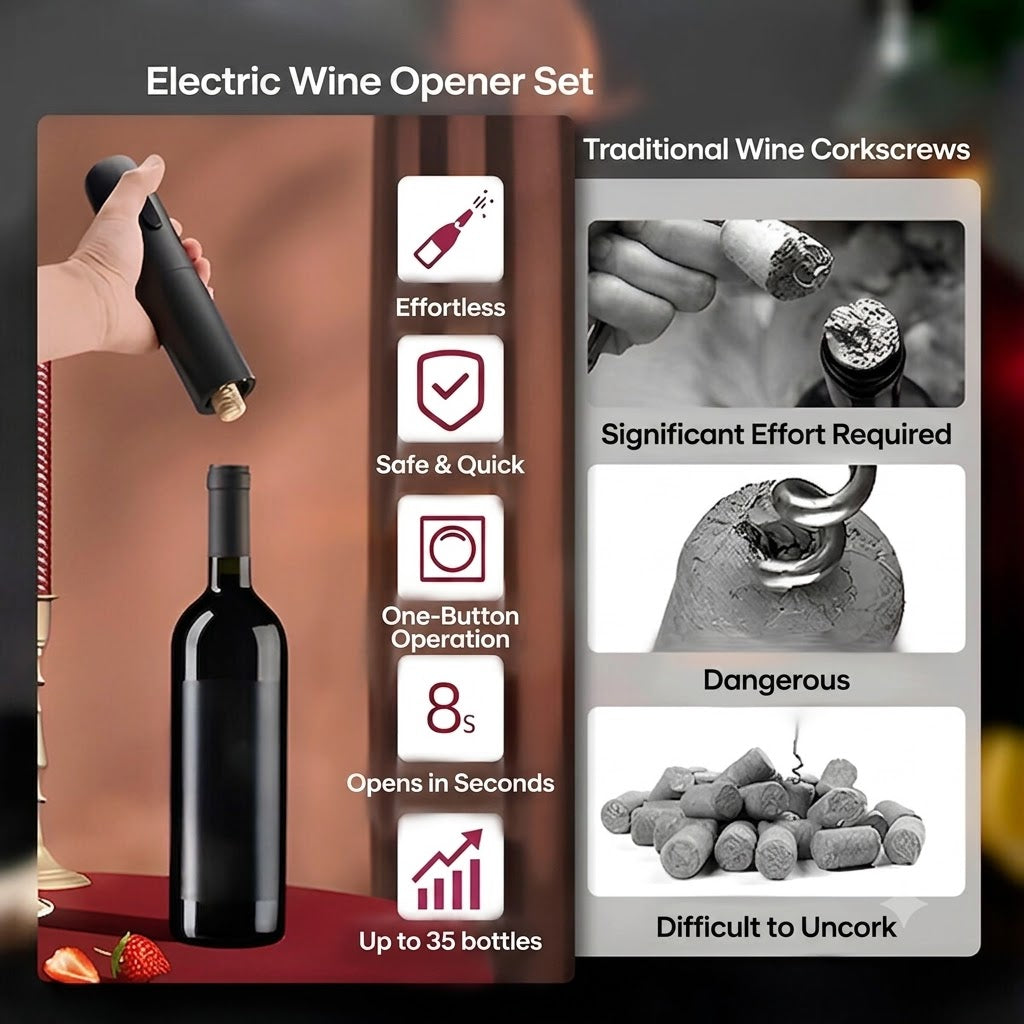 CorkEase – Luxury Electric Wine Accessory Set