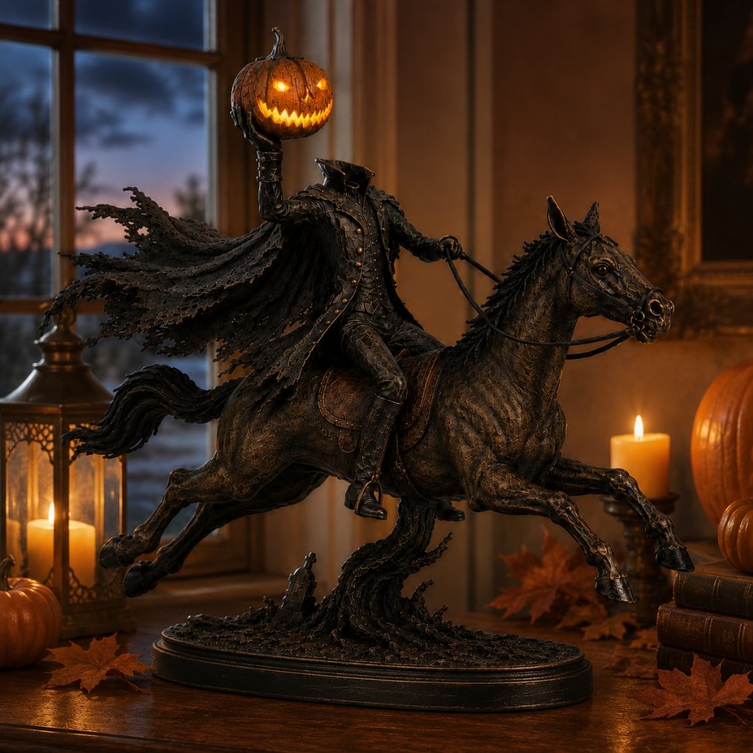 MidnightChase – Headless Horseman Halloween Statue