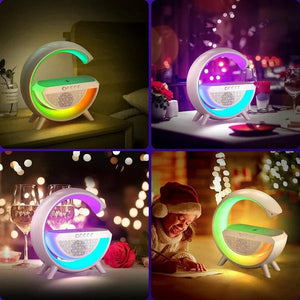 Multifunctional Bluetooth Speaker With Radiant Wireless Charger and Clock marnetic