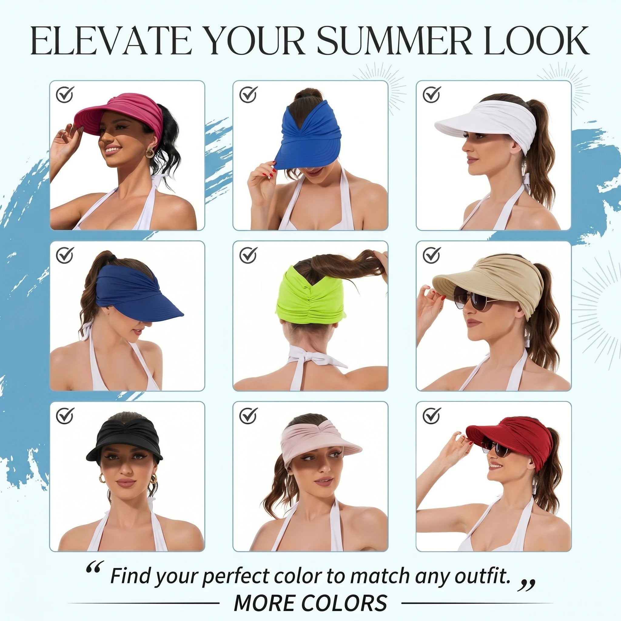 UPF 50+ Sun Visor Hat