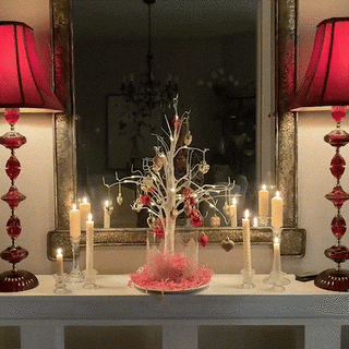 LumiBloom – Heart-Adorned LED Birch Table Decor