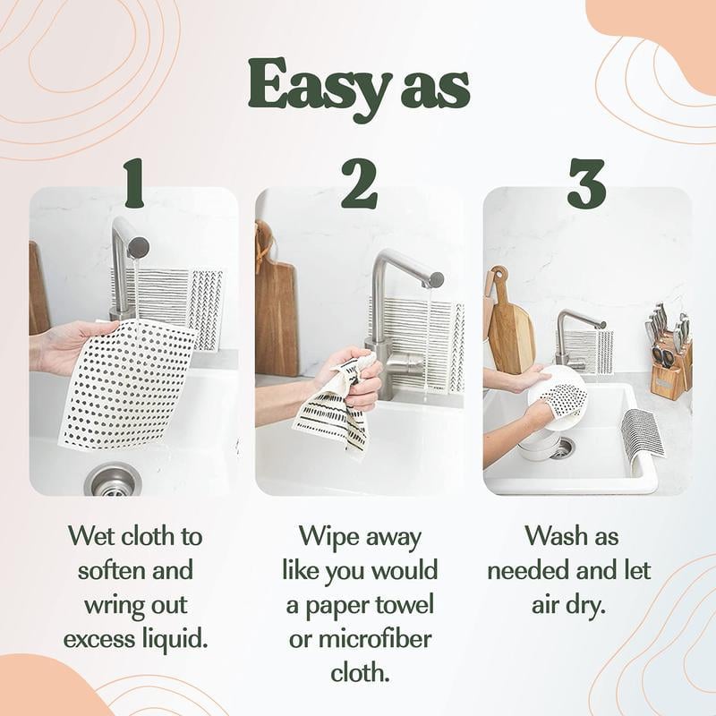 FreshFiber - Ultra-Absorbent Swedish Dishcloth Set