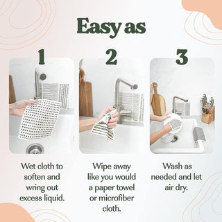 FreshFiber - Ultra-Absorbent Swedish Dishcloth Set