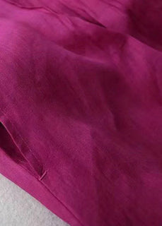 RoseBelle – V Neck Patchwork Linen Summer Dress