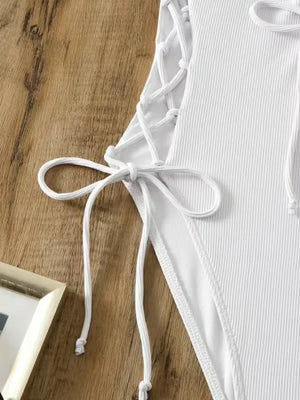 CurveSculpt – Sexy Lace Up One Piece Swimsuit