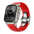 Red with silver buckle