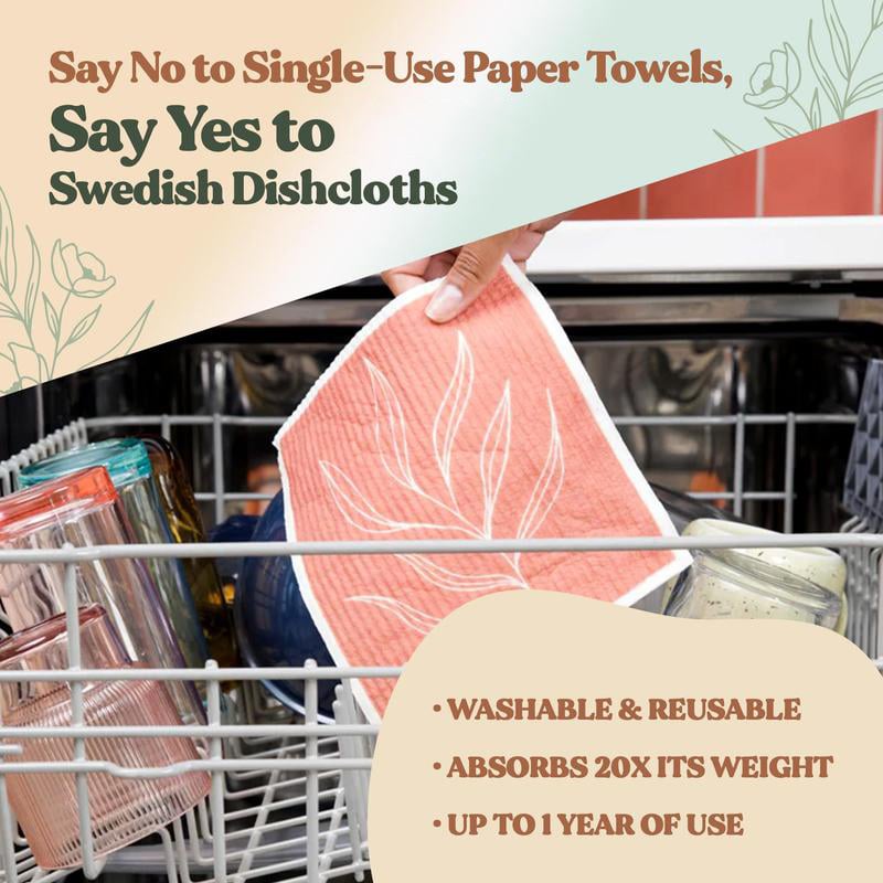 FreshFiber - Ultra-Absorbent Swedish Dishcloth Set