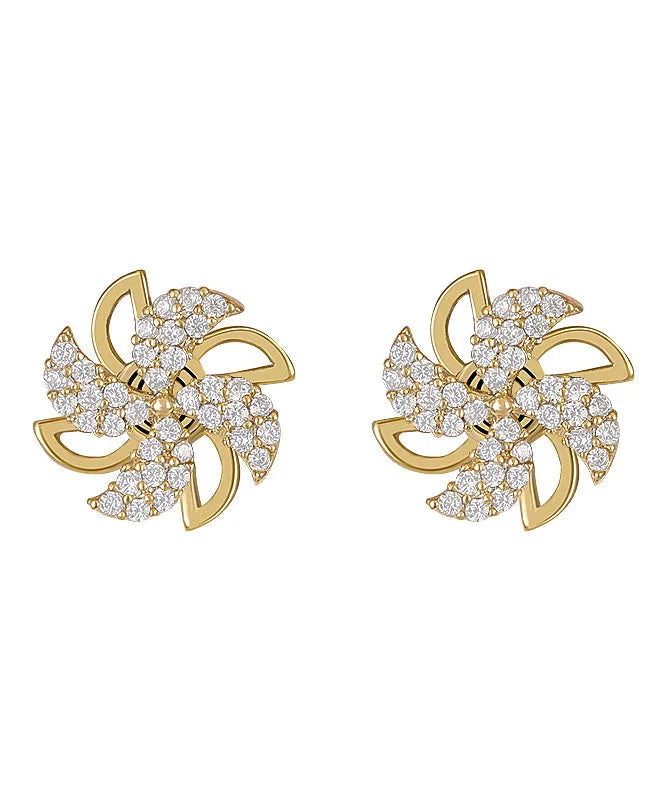 RadiantPetals – Sterling Silver Alloy Floral Drop Earrings
