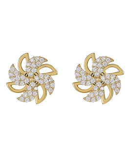 RadiantPetals – Sterling Silver Alloy Floral Drop Earrings
