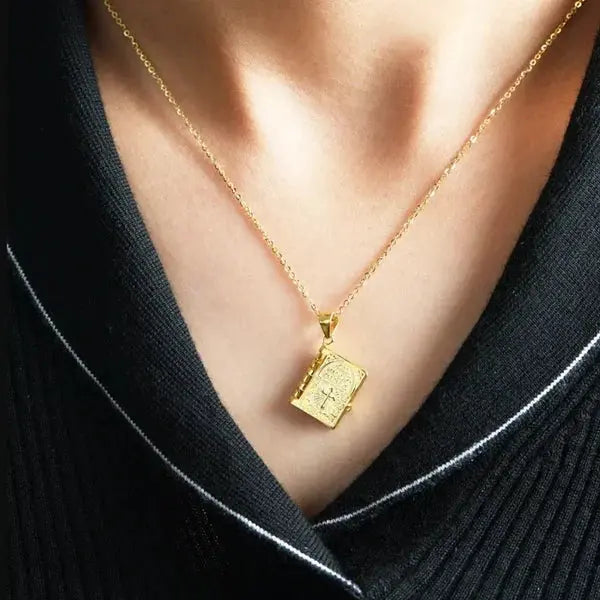 Sterling Silver Tiny Bible Necklace marnetic