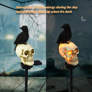 RavenGuard – Animated Solar Skull Garden Stake