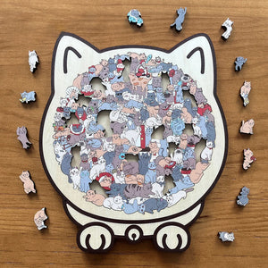 PurrMuse – Artistic Morandi Cat Puzzle