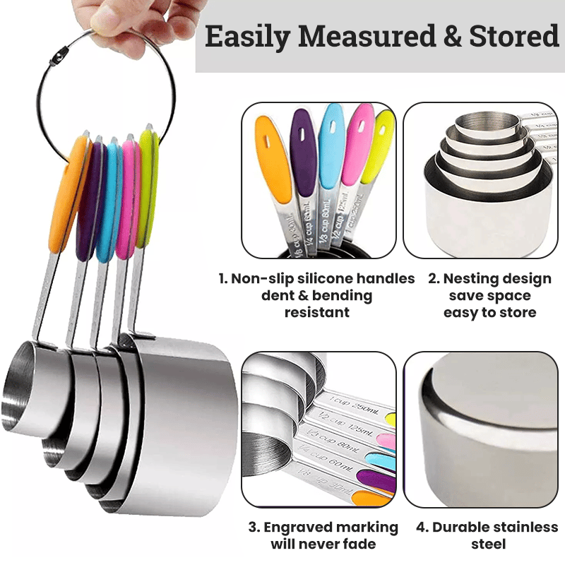 NestEase - Magnetic Kitchen Measuring Set – Compact & Versatile