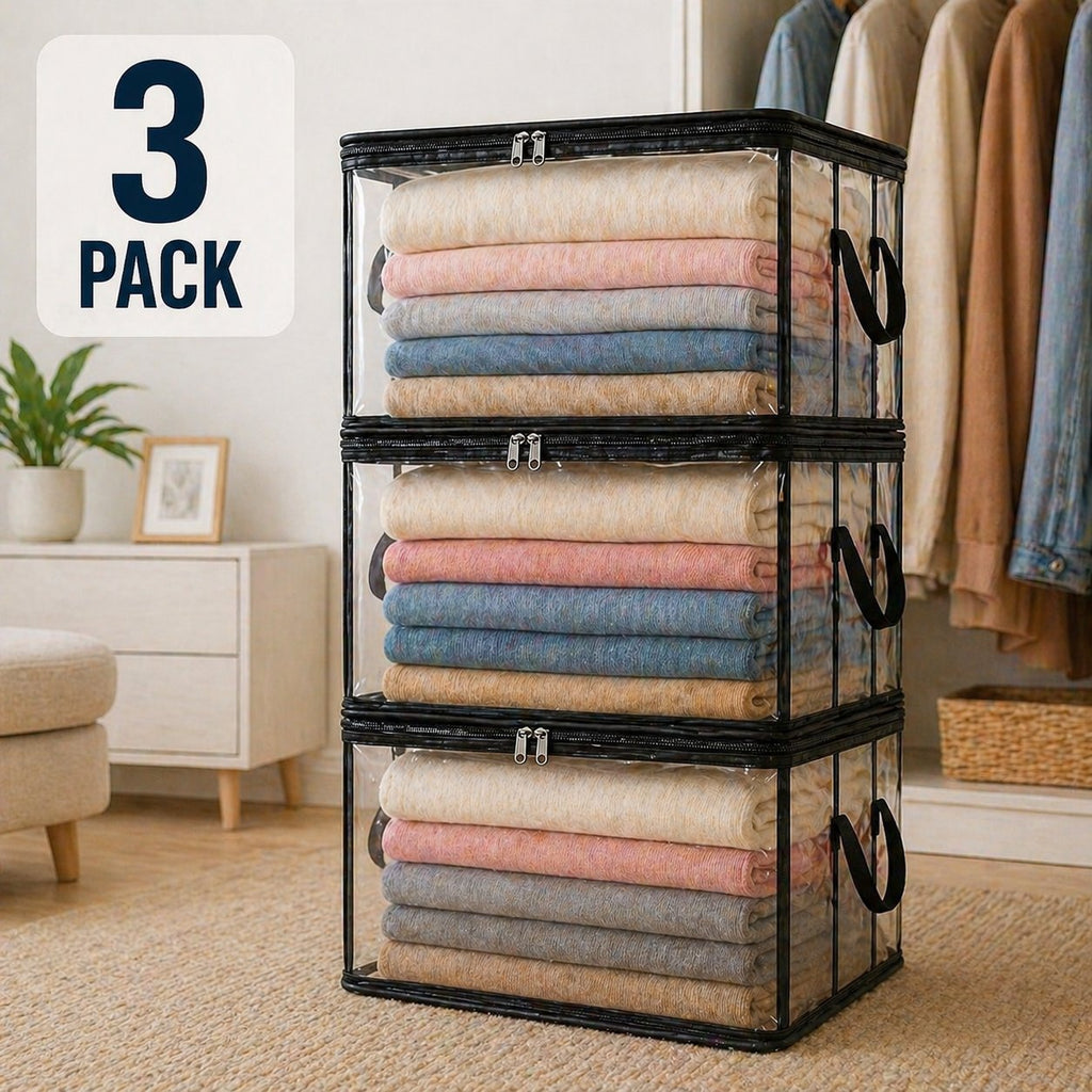 📦Large Heavy-Duty Thick Plastic Clear Storage