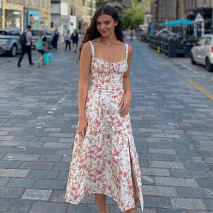 LA VIERA - Corset Lace-Up Summer Dress