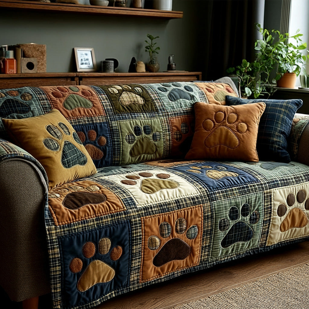 PawLuxe – Love Paw Quilted Sofa Protector