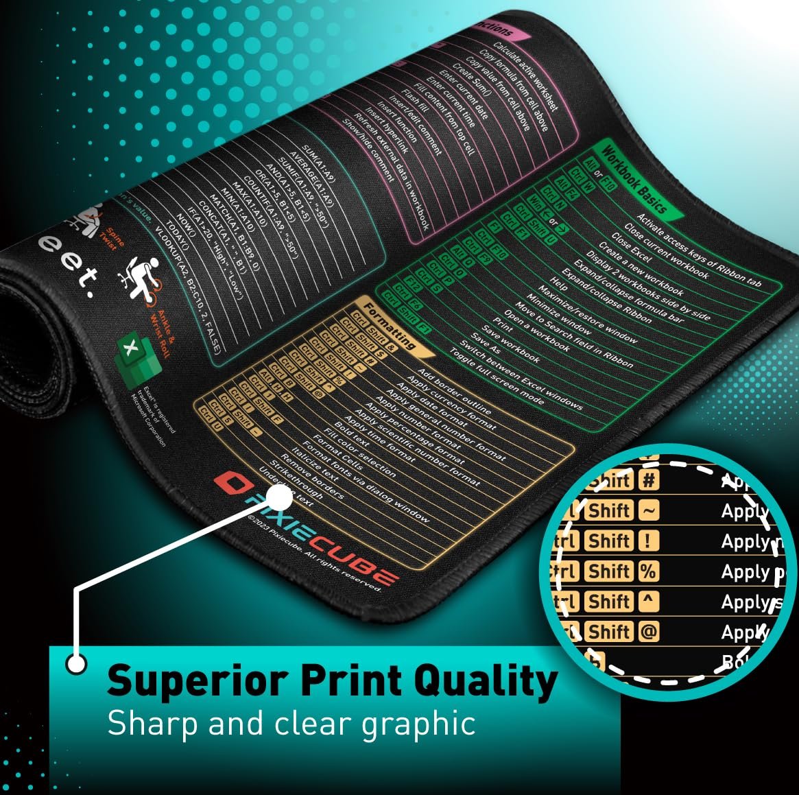 GridGuide - Excel Cheat Sheet Desk Mat