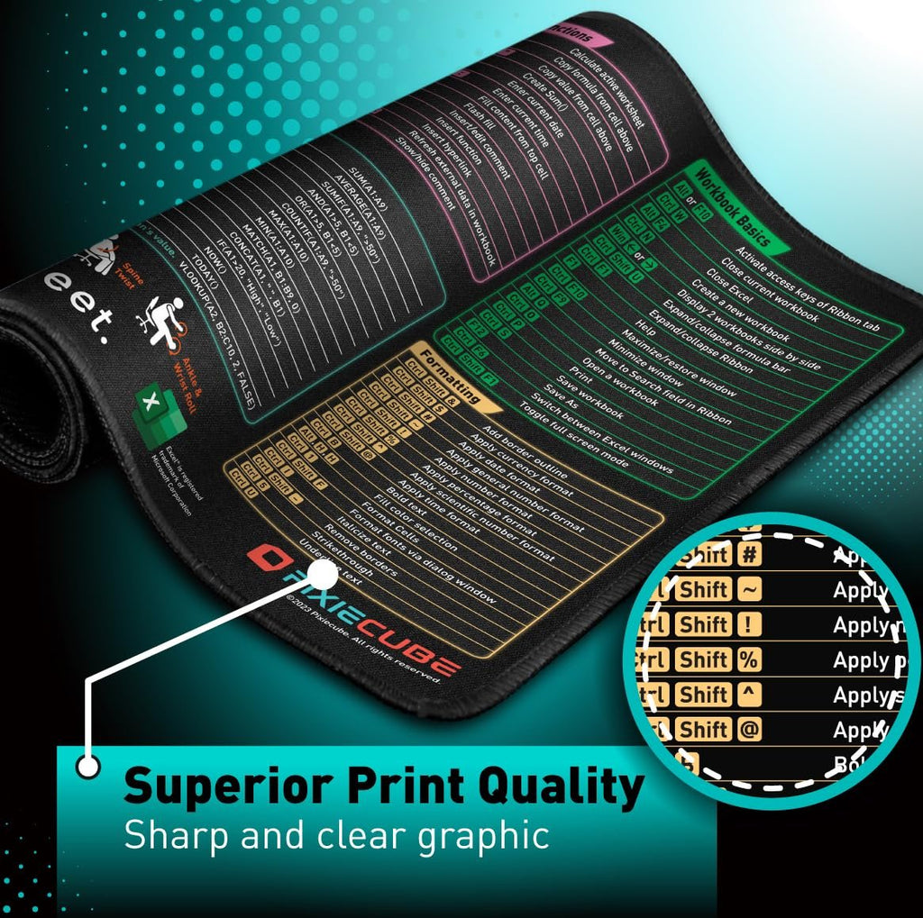 GridGuide - Excel Cheat Sheet Desk Mat
