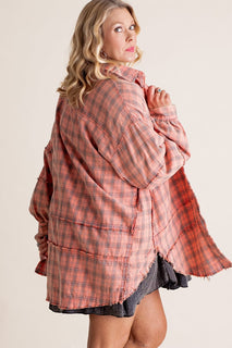 EdgeWash – Women’s Oversized Shirt Jacket with Pockets