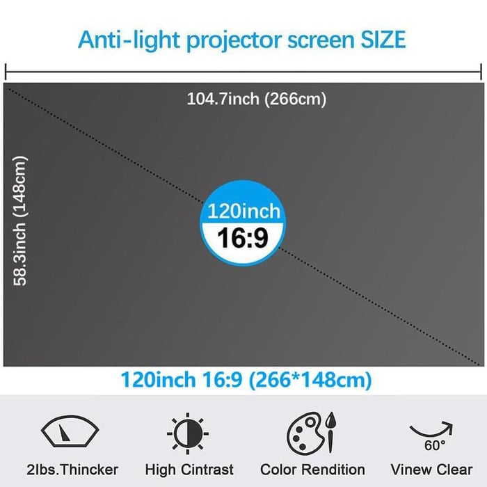 BrightShield – Anti-Light Home Theater Screen (16:9)
