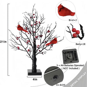 CardinalGlow – Vintage Lighted Holiday Tree Set