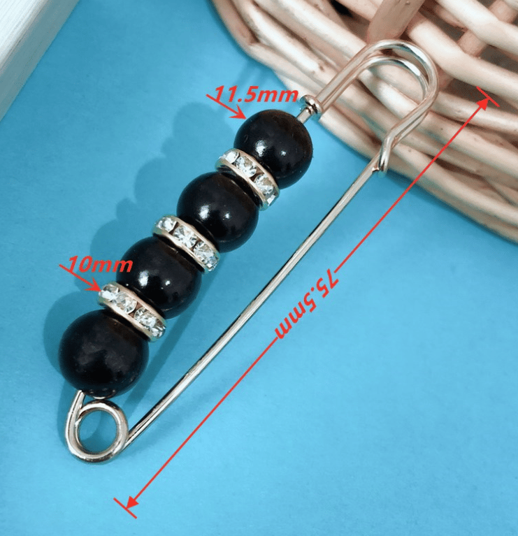 GleamPin - Fancy Rhinestones And Pearls Safety Brooch