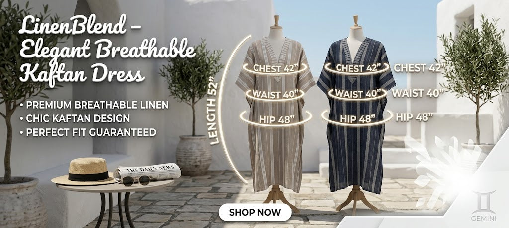 LinenBlend – Elegant Breathable Kaftan Dress