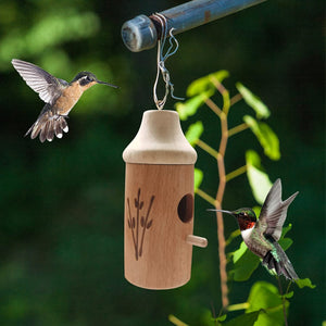 HummiNest – Wooden Hanging Hummingbird Feeder