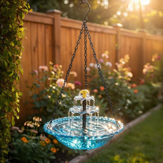SolarCascade – Hanging Bird Bath Fountain
