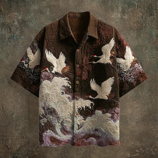 Cranescape – Japanese Inspired Linen Shirt