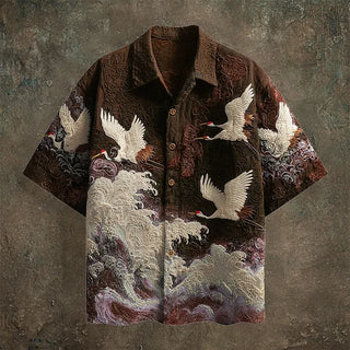 Cranescape – Japanese Inspired Linen Shirt