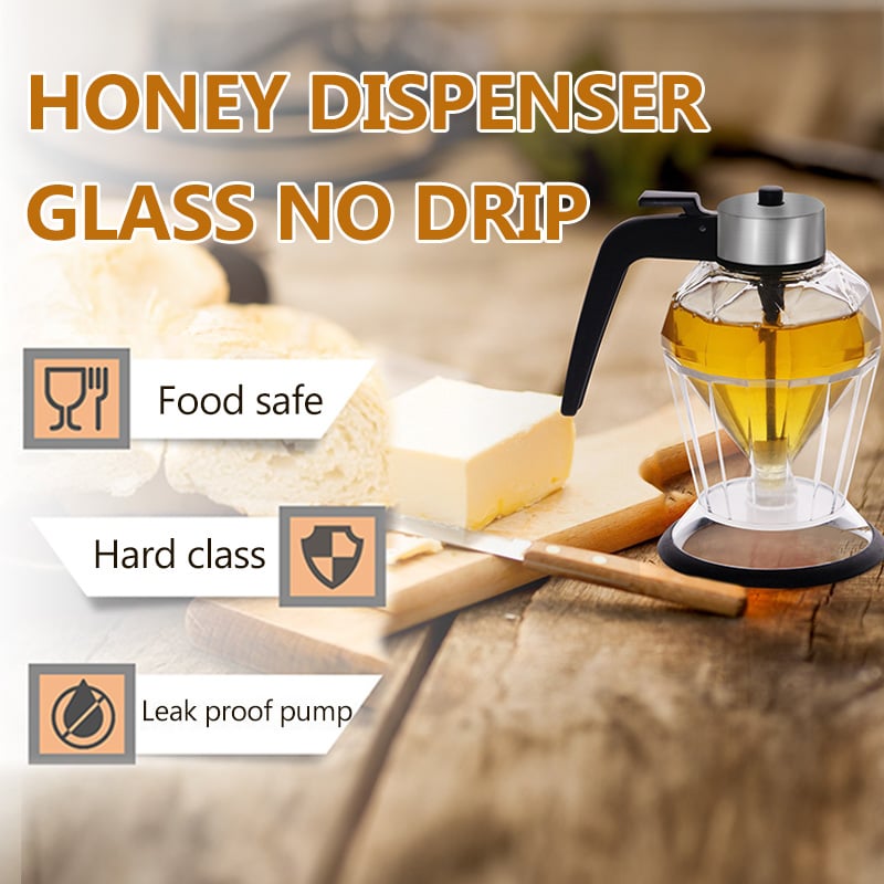 DripFreeGold – Glass Honey Dispenser