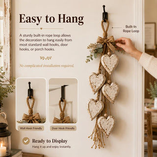 HeartHaven – Rustic Layered Heart Wall Hanging Decor