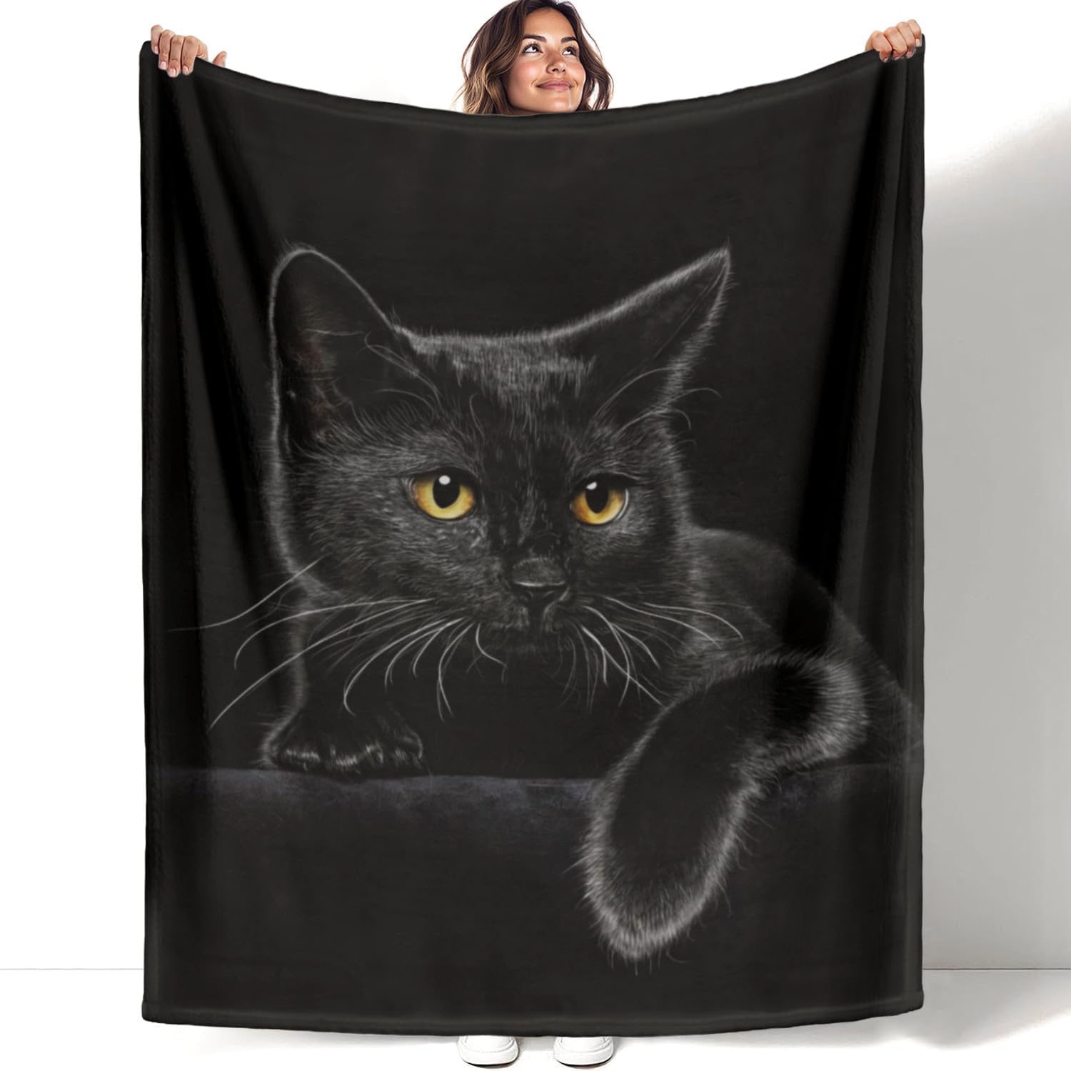 CreepyCuddles - Gothic Black Cat Blanket