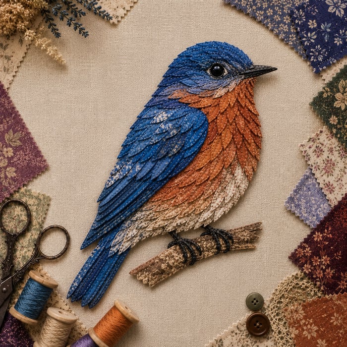 CraftNest – Handmade Patchwork Bird Hanging Kit