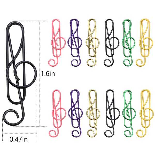 TuneTidy – Multicolour Paper Clips for Music Lovers (100 PCS)