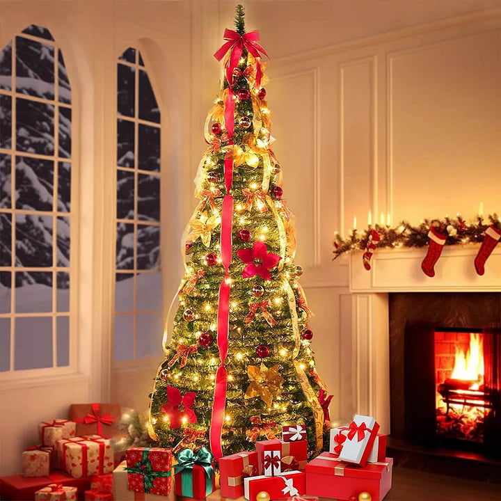 ScarletShine – Pop-Up Red Christmas Tree Set