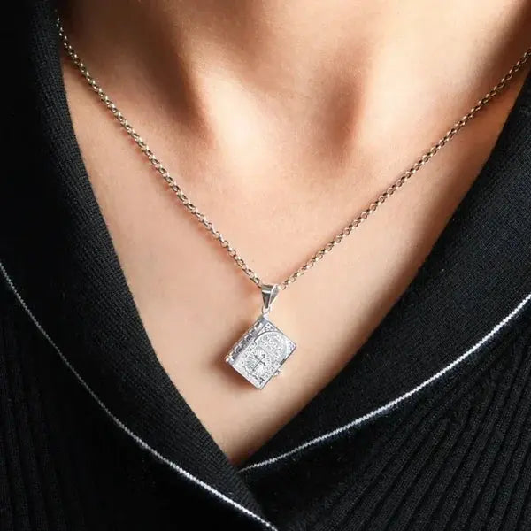 Sterling Silver Tiny Bible Necklace marnetic