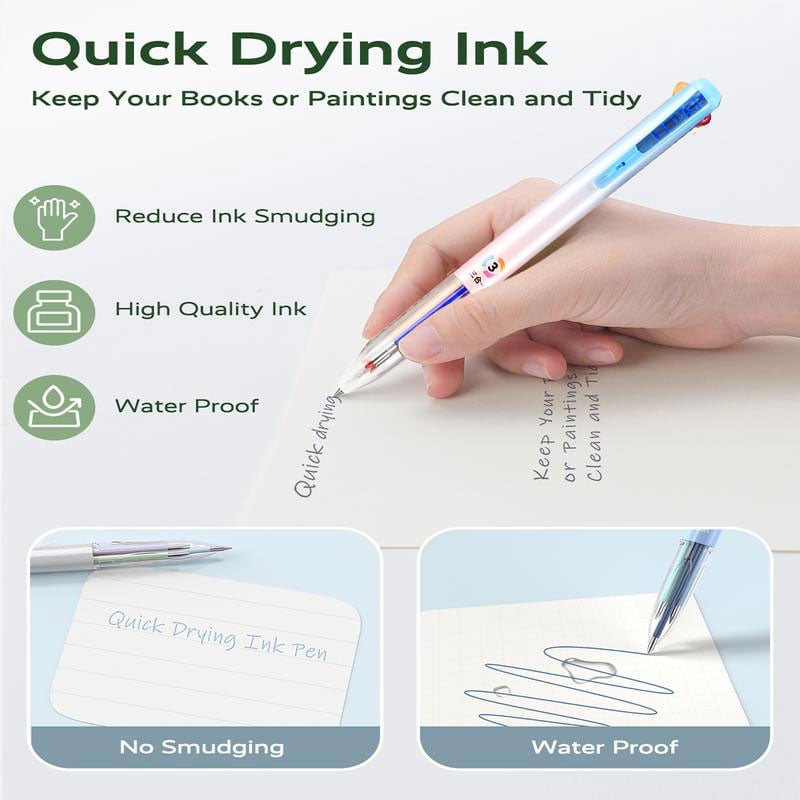 InkFusion – 6 Pack Multicolor Pens with Smooth Ink Flow