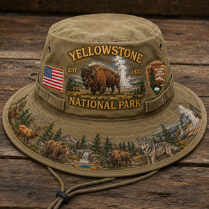 🇺🇸 Last Day Promo: 49% OFF 🦬 - Yellowstone National Park Adventure Boonie Hat