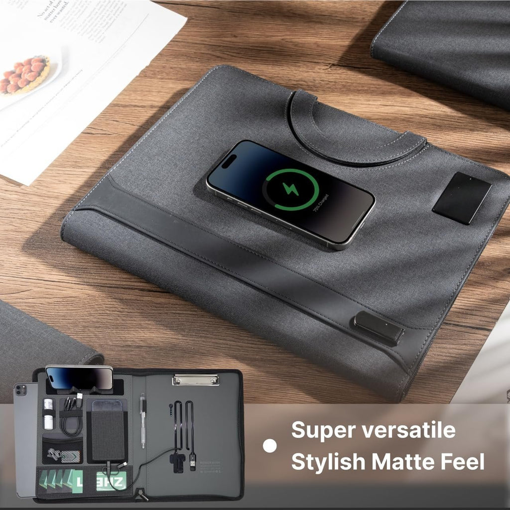 OfficeCore – Executive Leather Padfolio With 8000mAh Power Bank