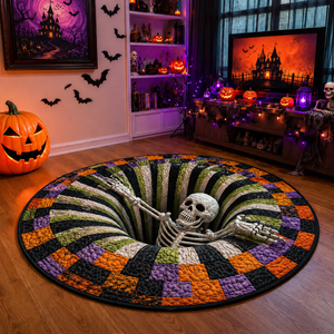 SpookyPortal – 3D Skeleton Vortex Halloween Rug