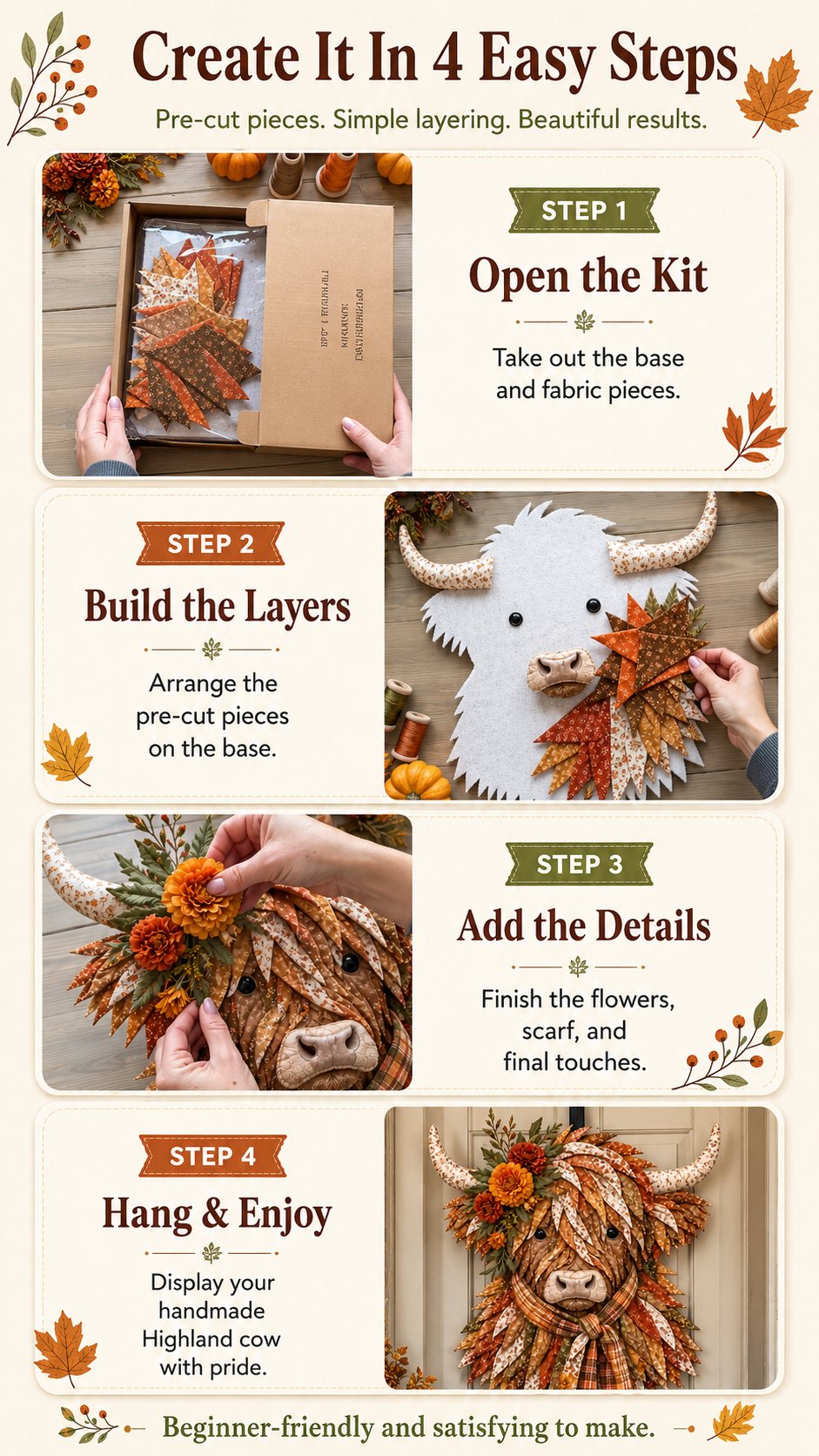 BloomCow – Birth Flower Highland Cow DIY Art Kit