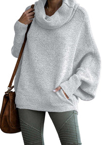 SnuggleNest - Women's Soft Cowl Neck Pocket Sweater