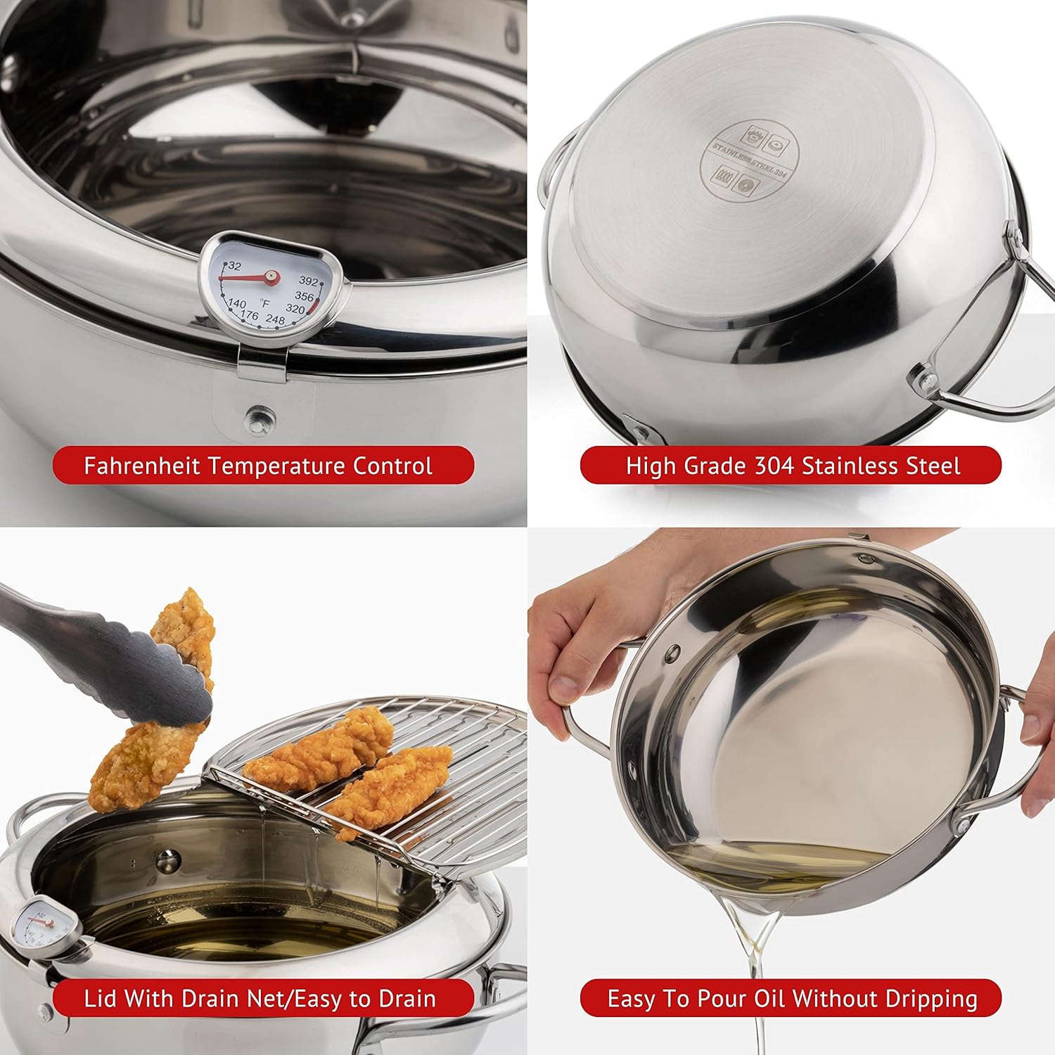 SteelFry – Stainless Steel Fryer Pot with Thermometer