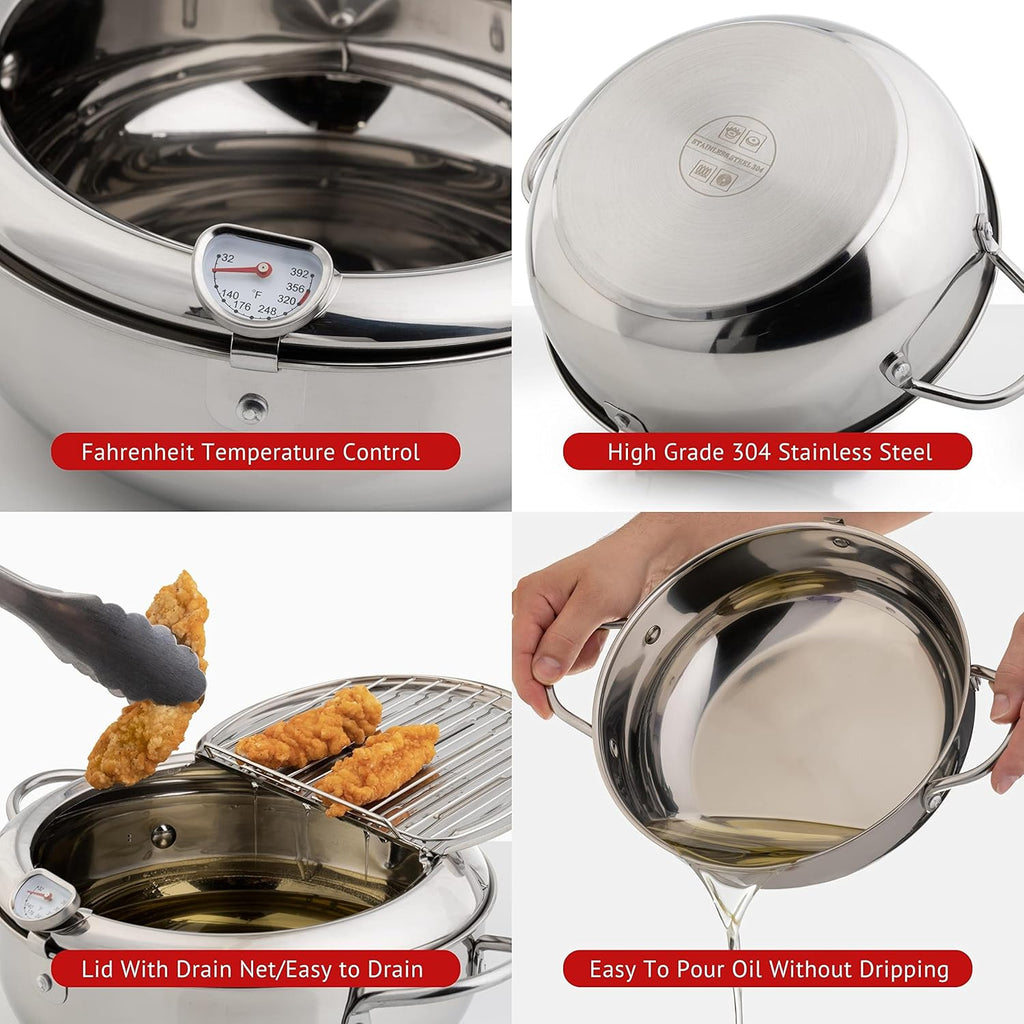 SteelFry – Stainless Steel Fryer Pot with Thermometer