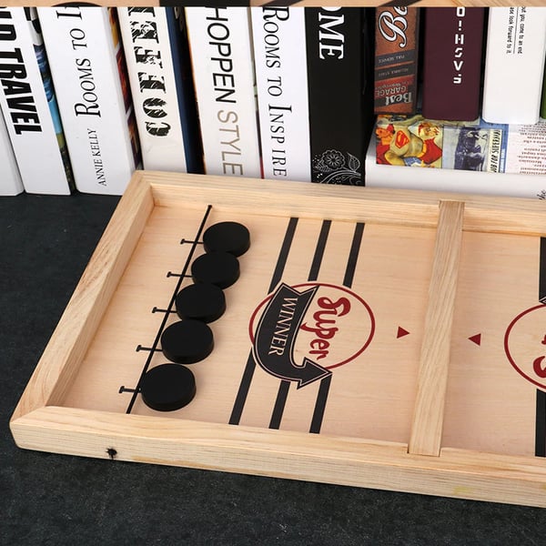 Precision Puck Battle: Wooden Ice Hockey Game